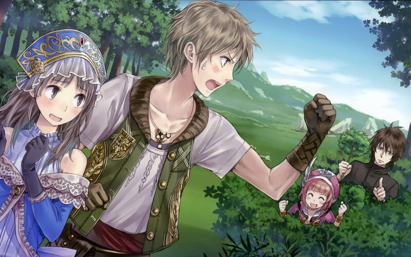 Fantasy characters in a forest