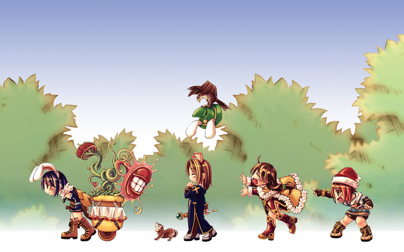fantasy characters in a forest