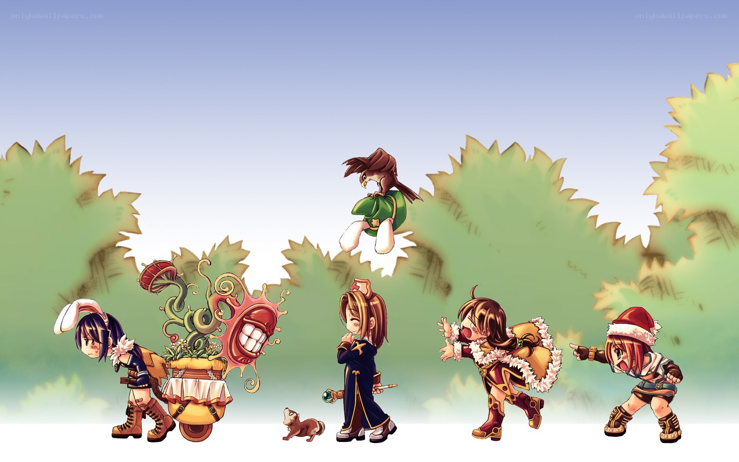 fantasy characters in a forest