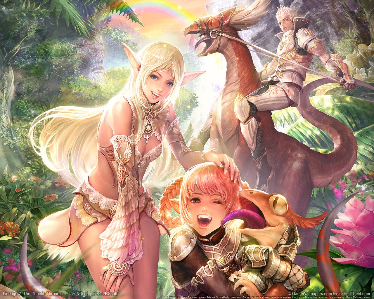 Fantasy characters in a jungle
