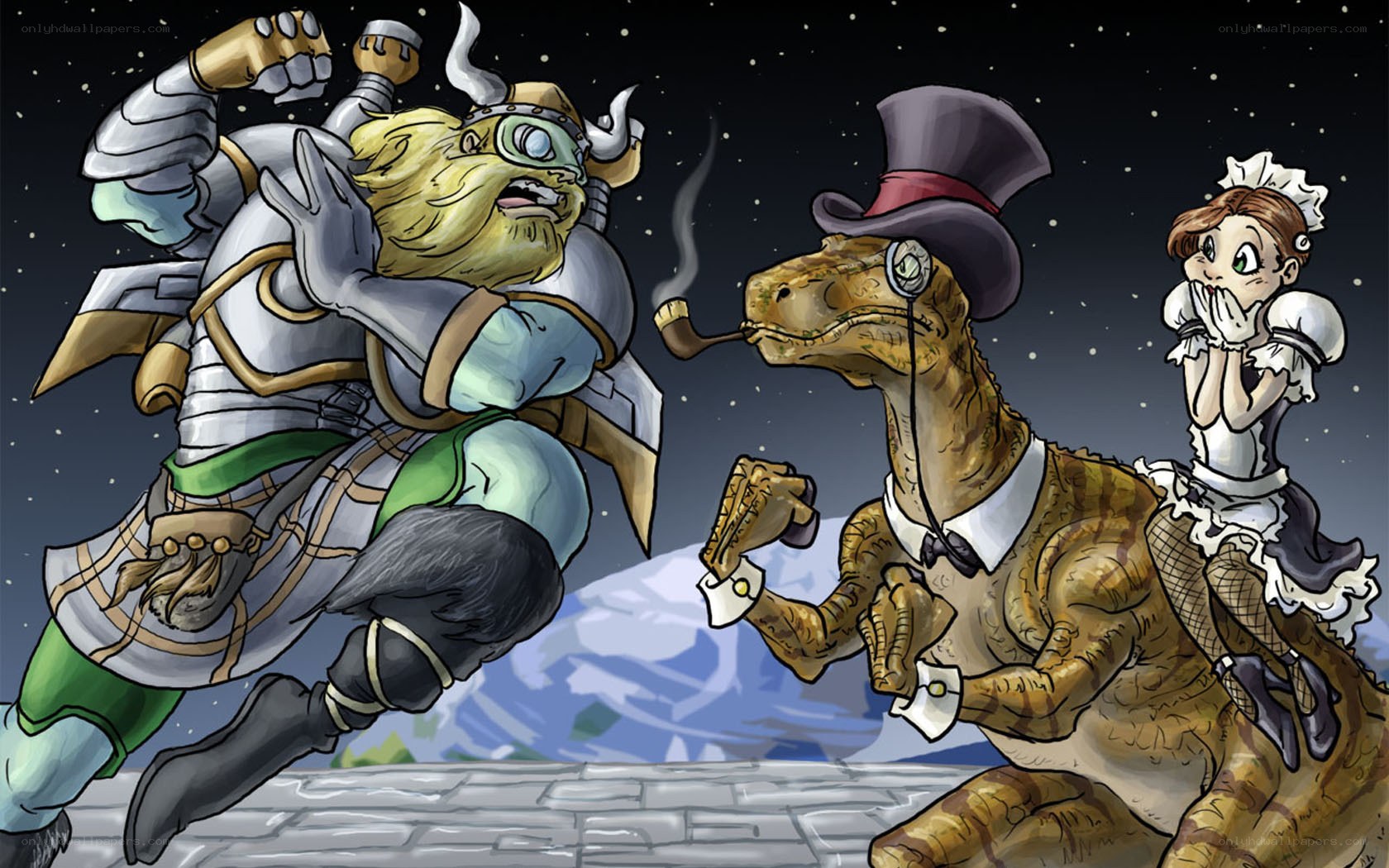 Fantasy characters in action