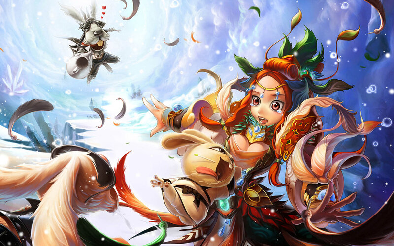 fantasy characters in action