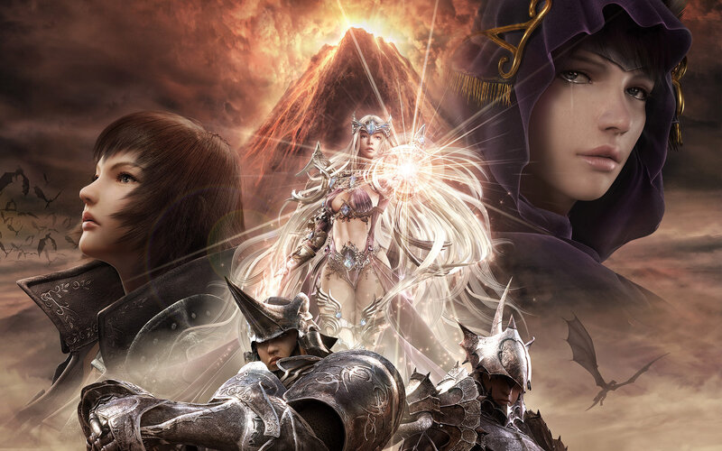 Fantasy Characters in Battle — Brown, Dramatic, Sunset