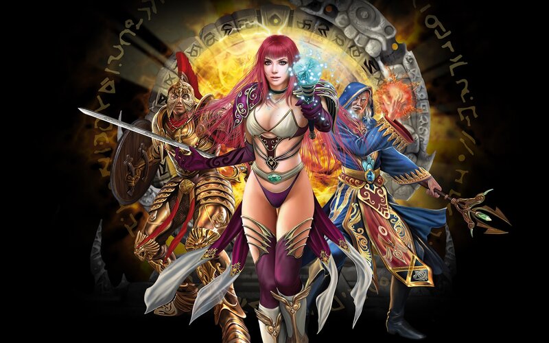 Fantasy Characters in Battle — Purple, Dramatic