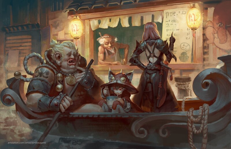 Fantasy Characters in Boat