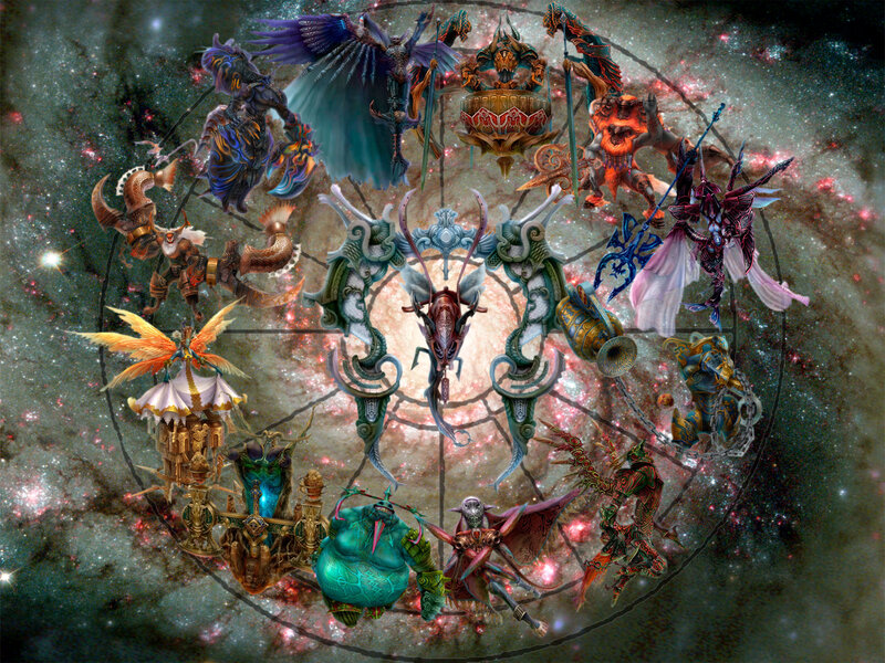 Fantasy Characters in Circle