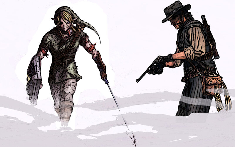 fantasy characters in combat