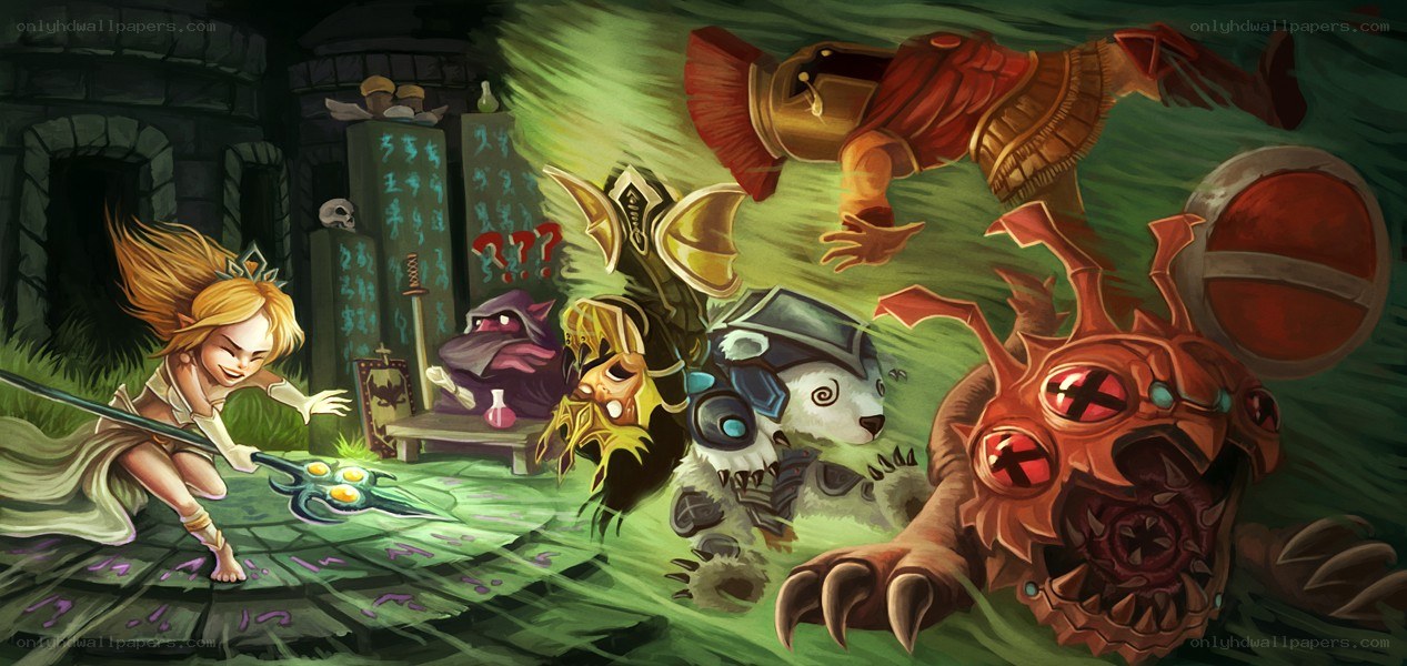 Fantasy characters in dungeon
