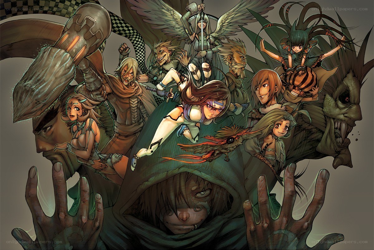 Fantasy characters in dynamic pose