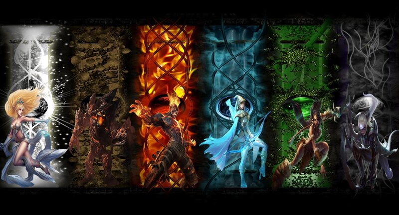 Fantasy Characters in Elemental Groups