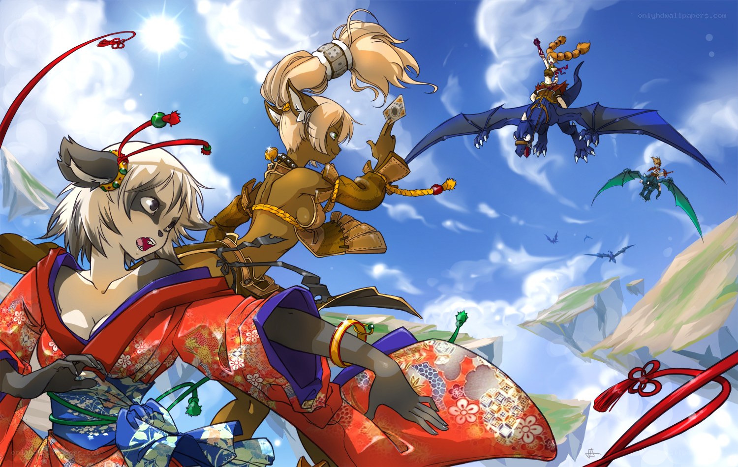 Fantasy characters in flight