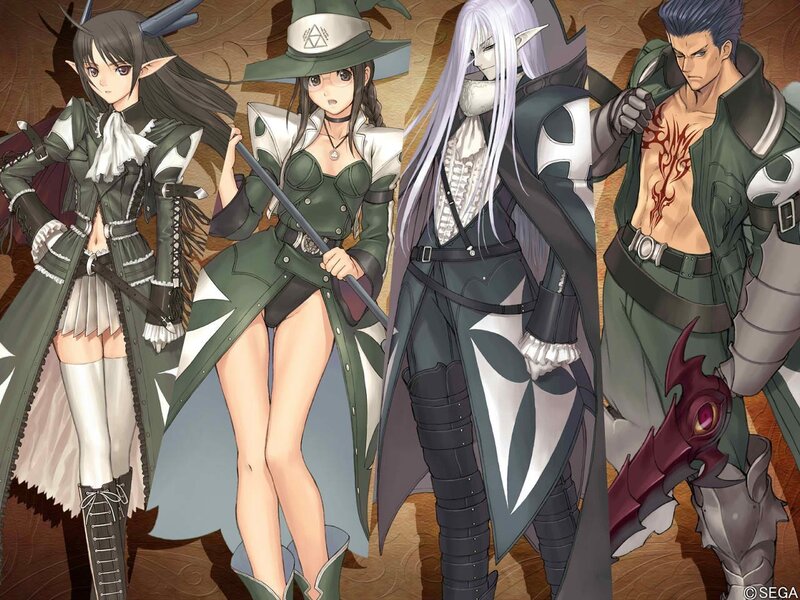 Fantasy characters in green attire