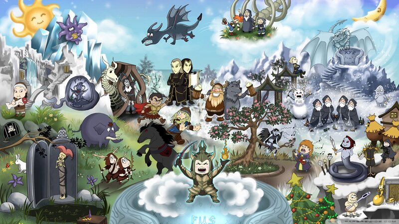 Fantasy Characters in Landscape