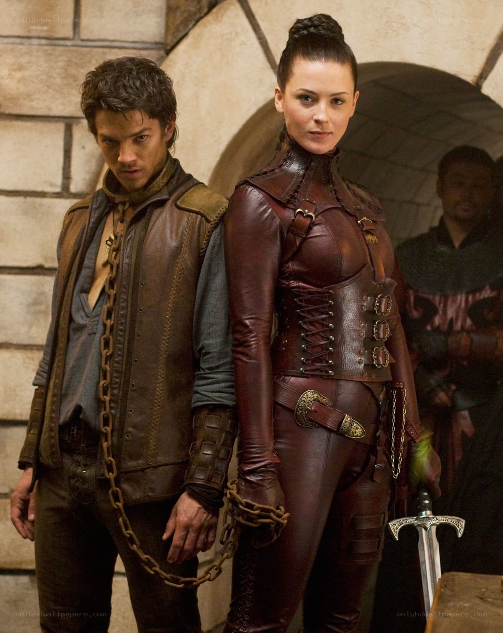 fantasy characters in leather armor