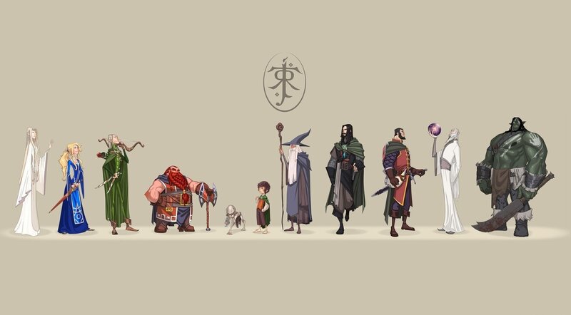 Fantasy Characters in Line — Beige