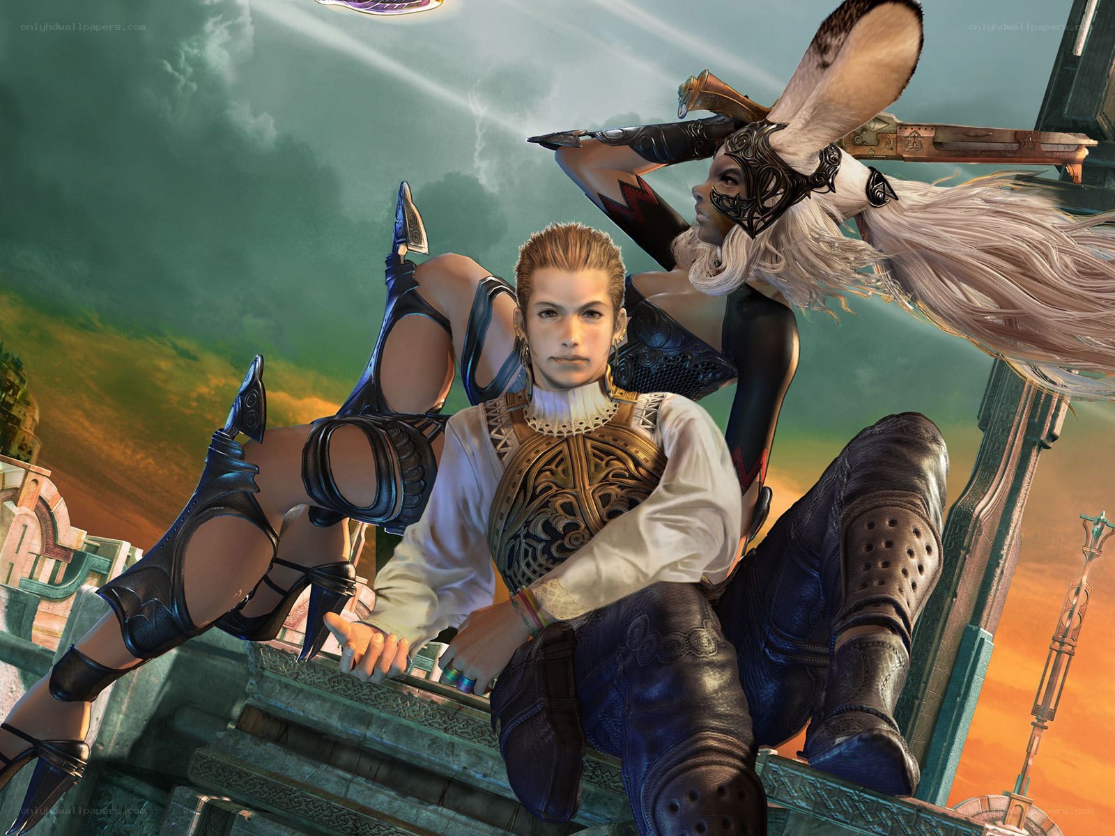 fantasy characters on a balcony