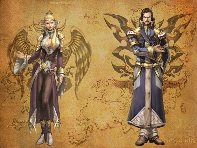 Fantasy characters on map
