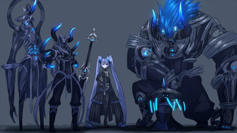 fantasy characters with blue energy