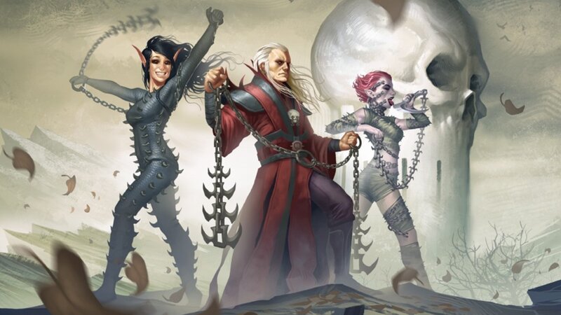 Fantasy characters with chains