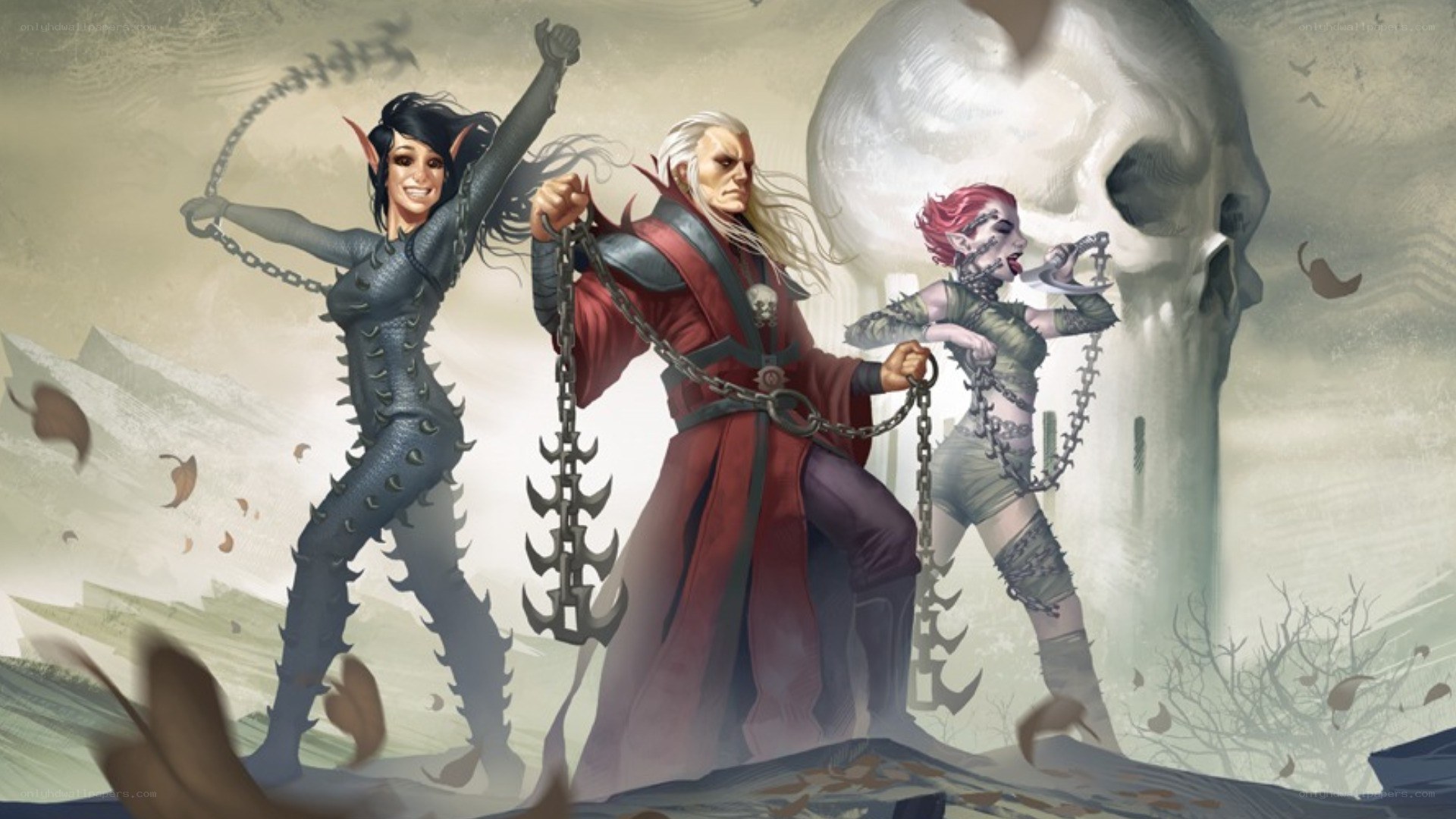 Fantasy characters with chains