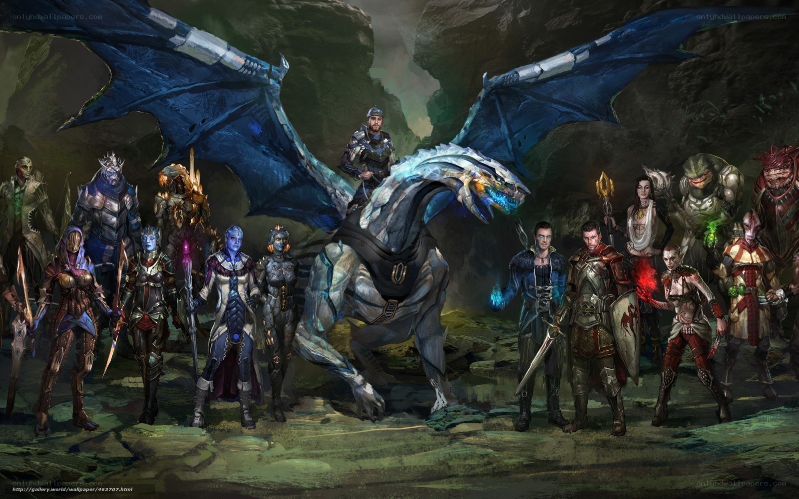 fantasy characters with dragon