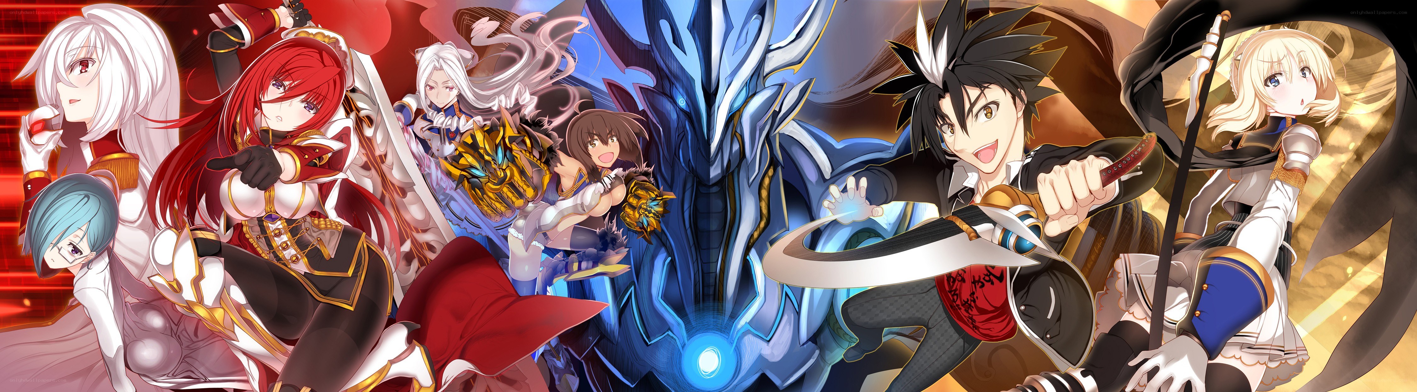 Fantasy characters with dragon