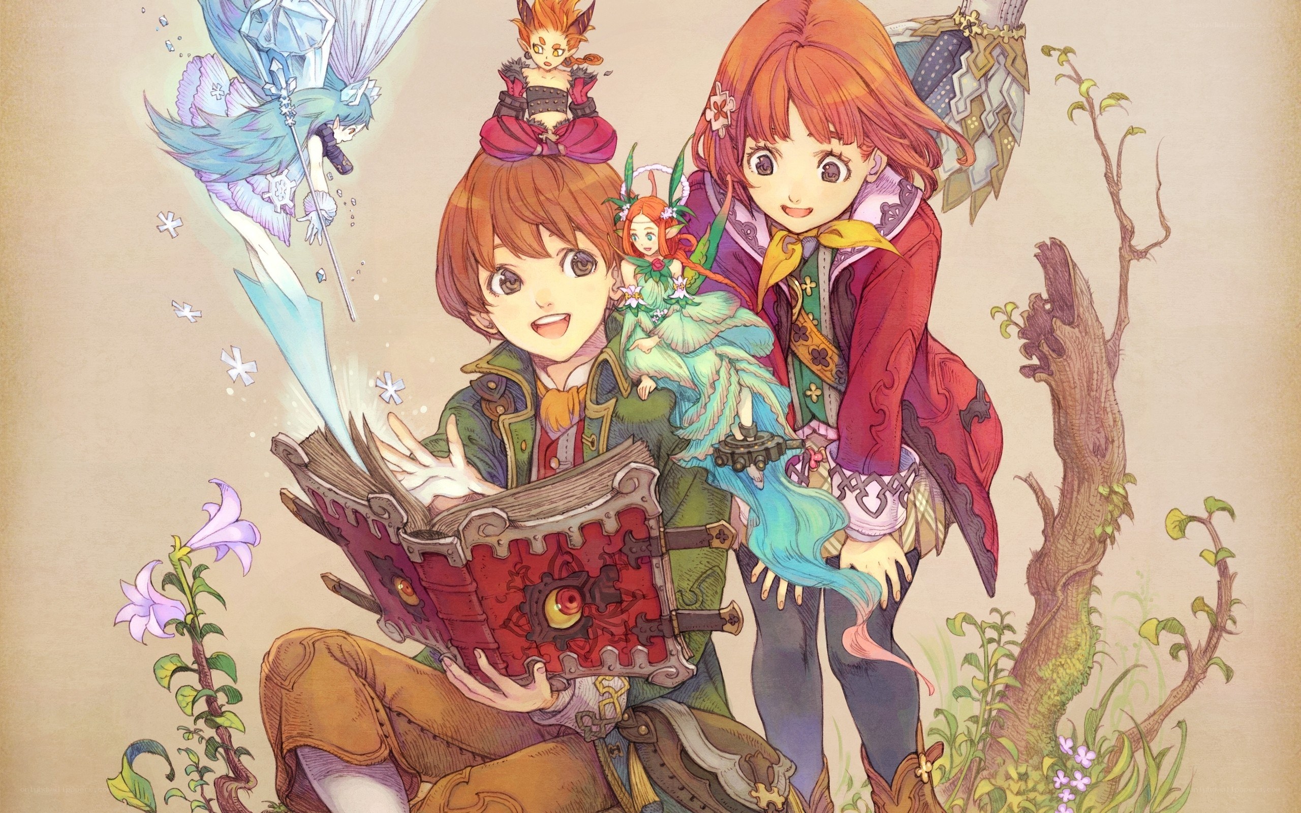 fantasy characters with spellbook