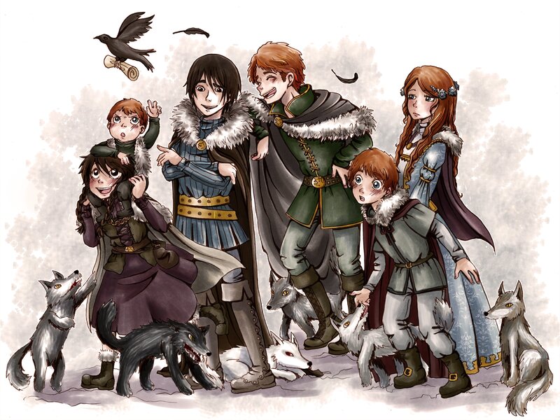 Fantasy characters with wolves