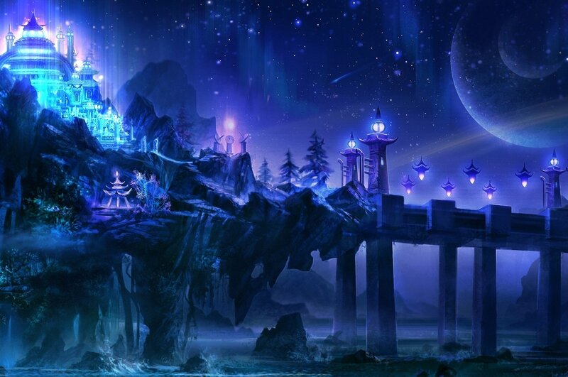 fantasy city at night