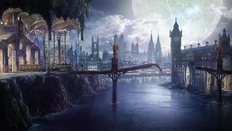fantasy city at night