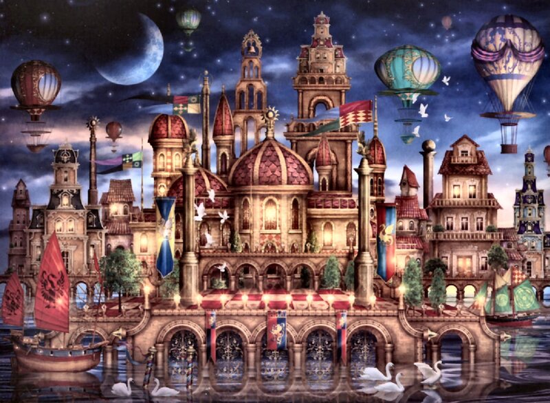 Fantasy City at Night — Blue, Dreamy