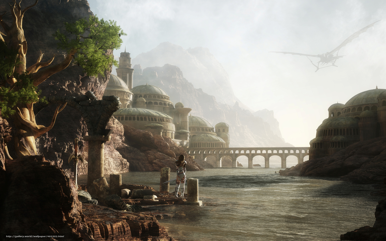 Fantasy city by the river