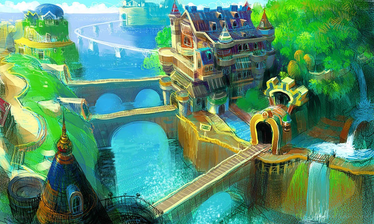 Fantasy city by the water