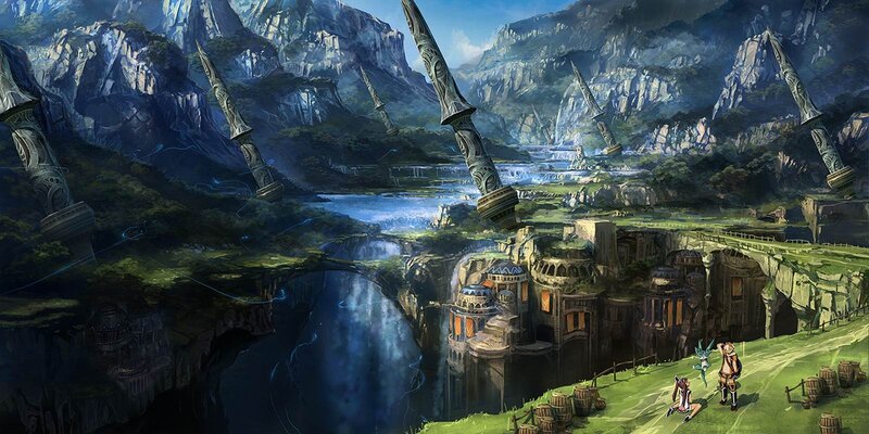 Fantasy City in Canyon — Green