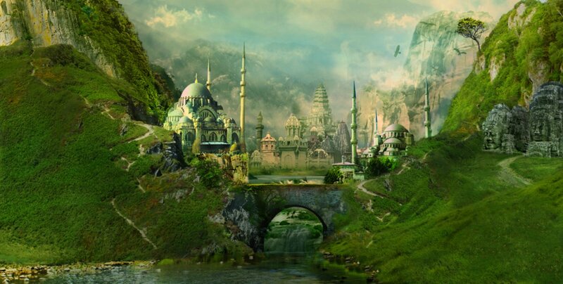 Fantasy City in Valley