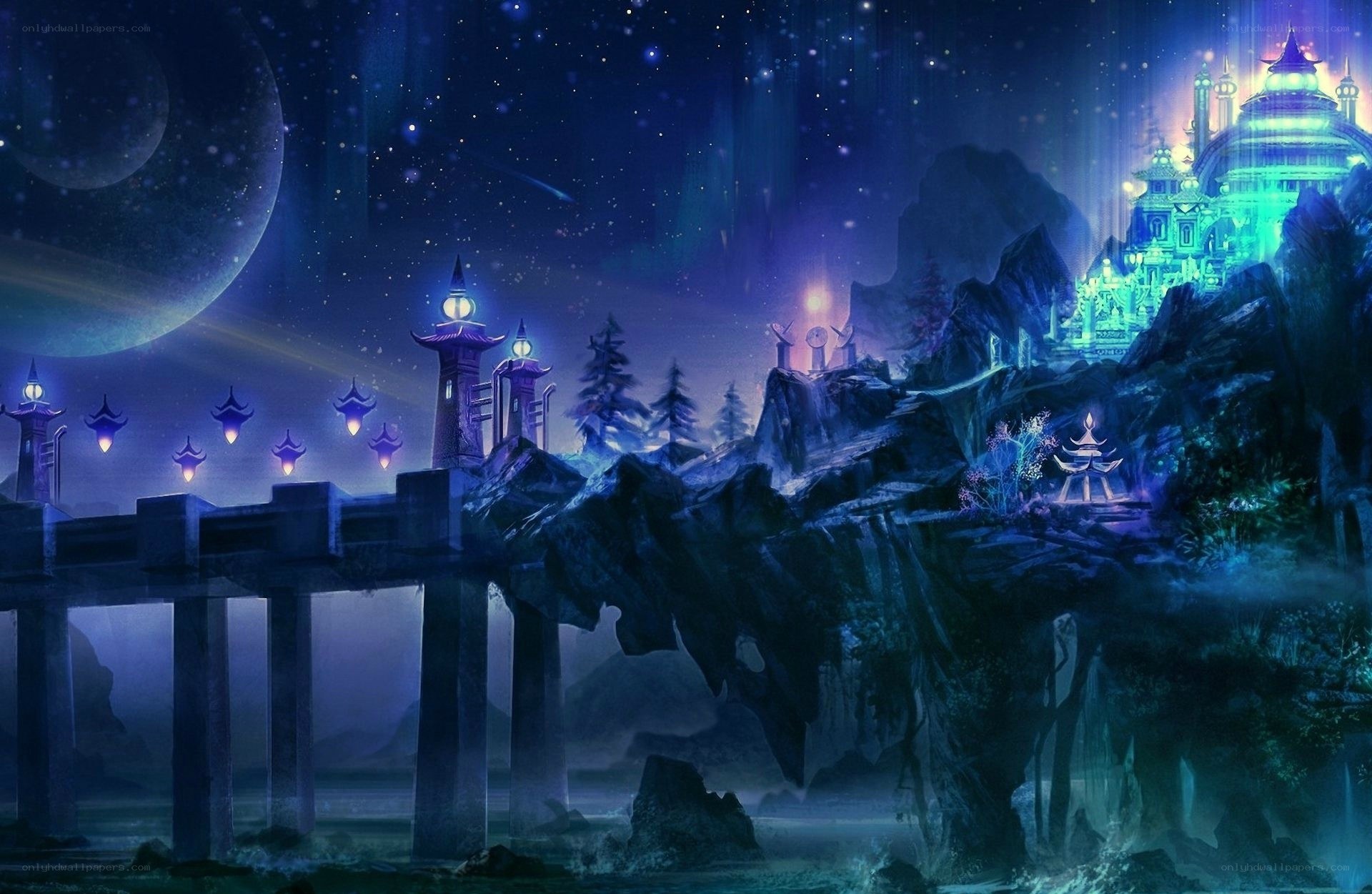 fantasy city on a cliff