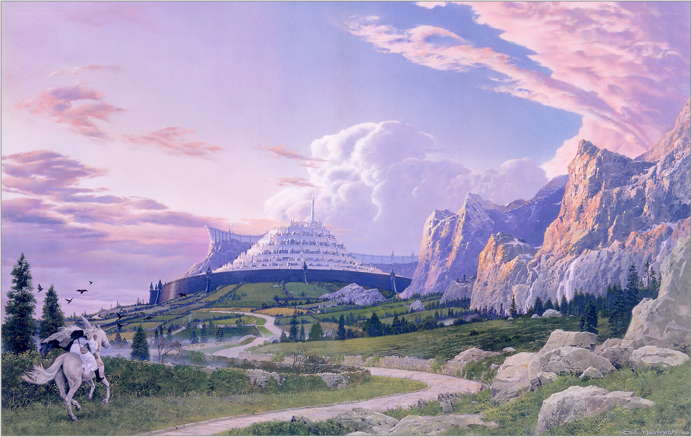 Fantasy city on a mountain
