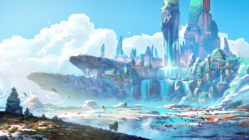 Fantasy City on Cliff — Blue
