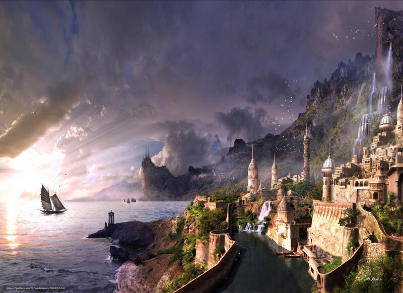 Fantasy City on Cliff