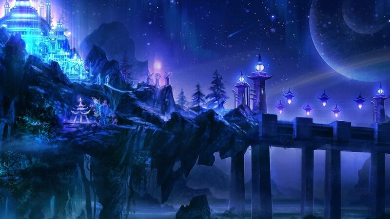 fantasy city on floating islands