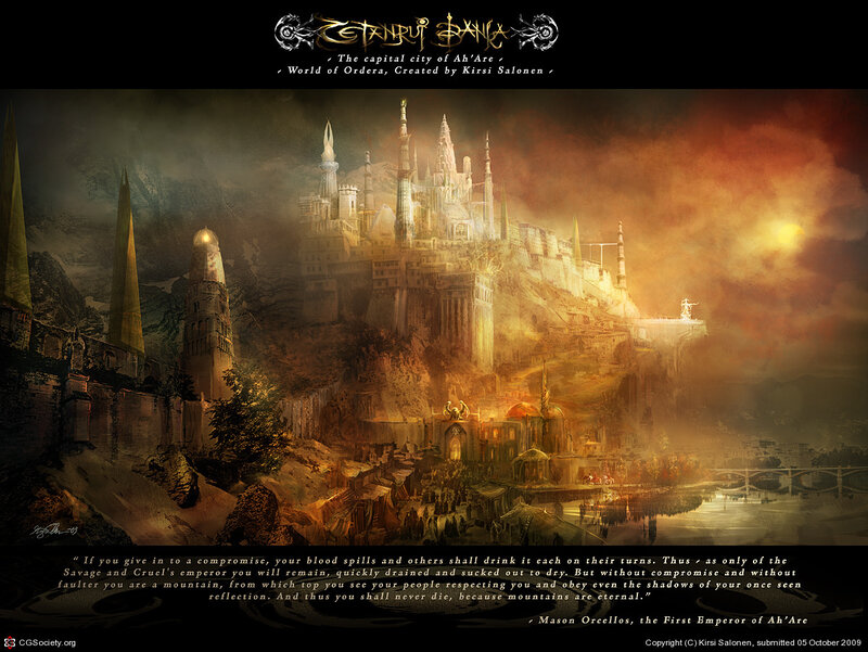 Fantasy City on Mountain