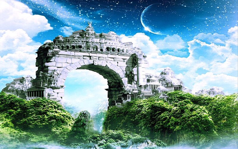 fantasy city with arch