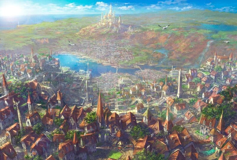 Fantasy city with castle