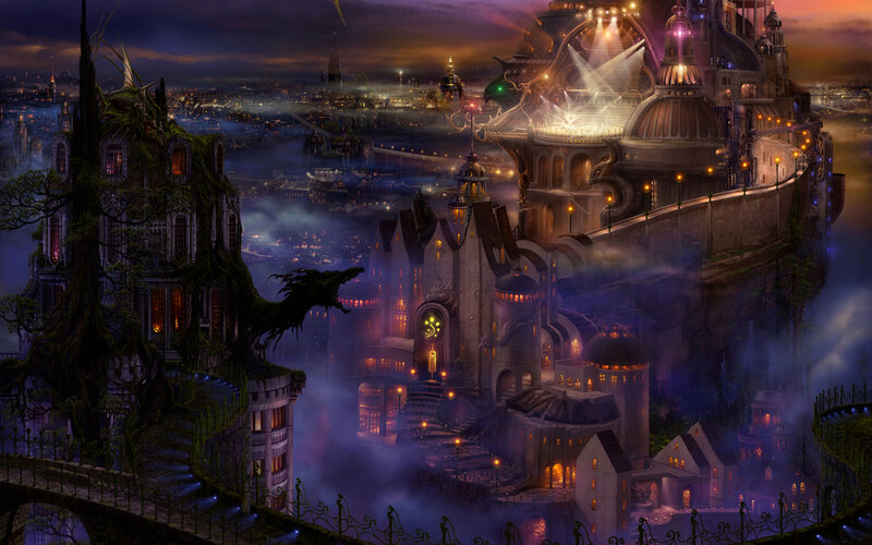 Fantasy Cityscape at Night