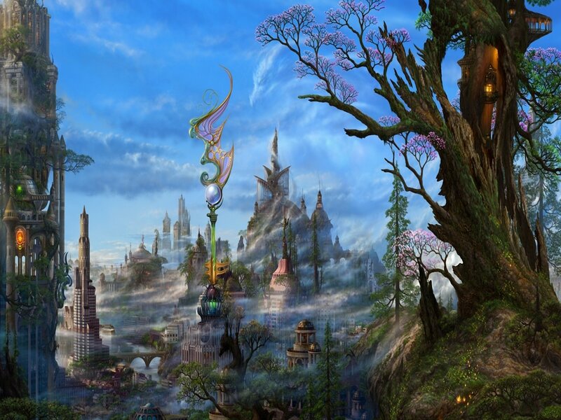 Fantasy Cityscape — Blue, Serene, Morning