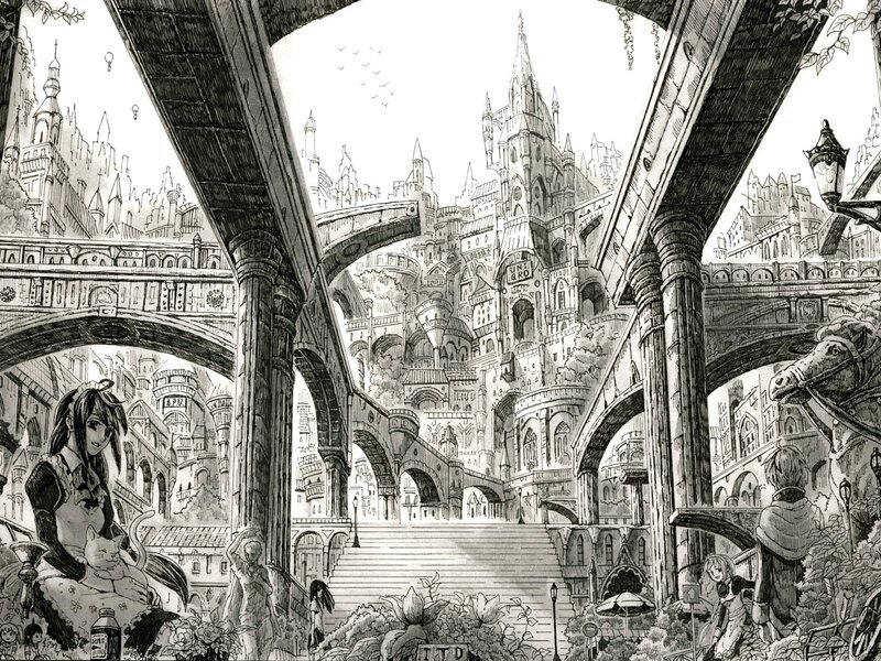 fantasy cityscape illustration