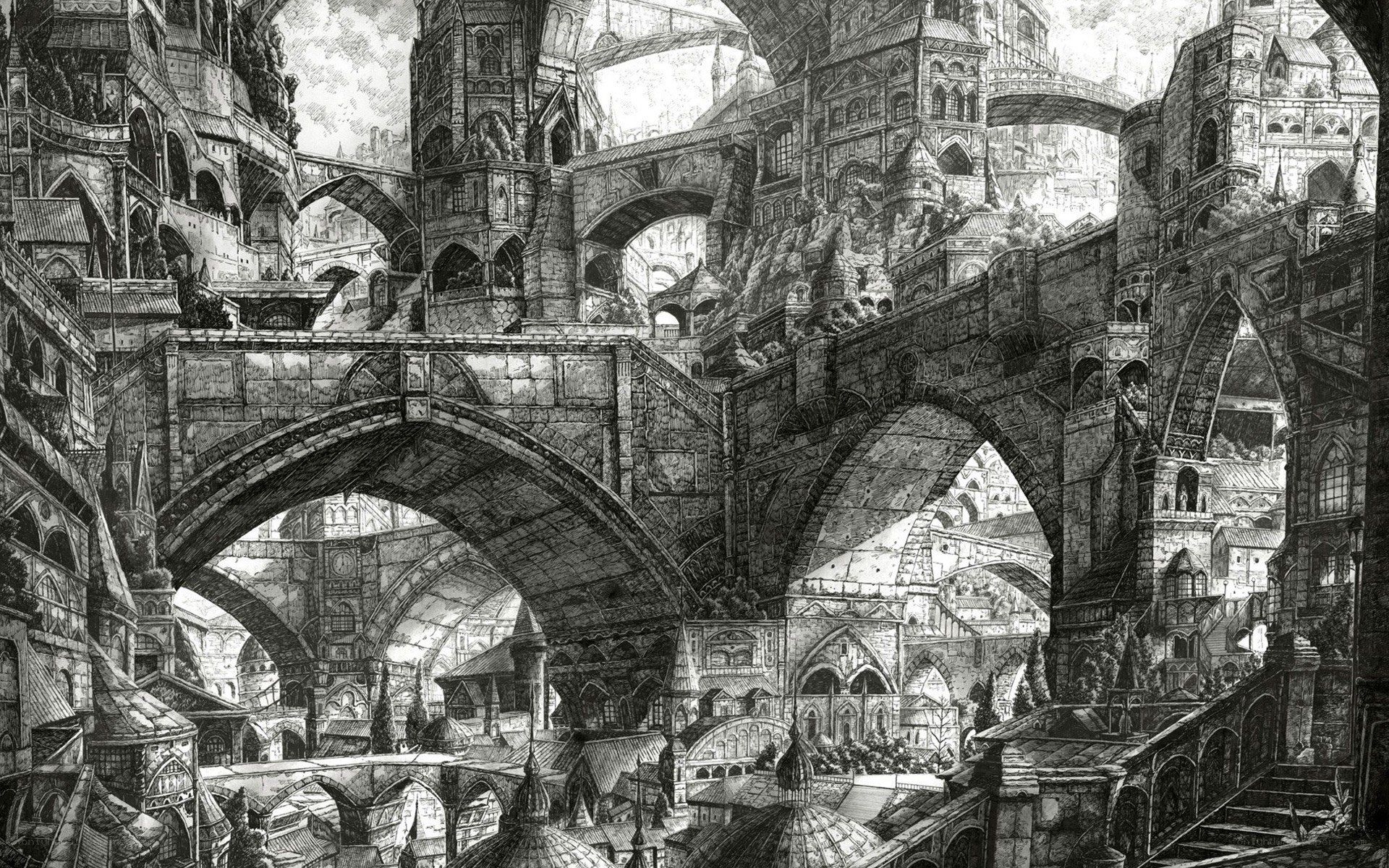 fantasy cityscape illustration