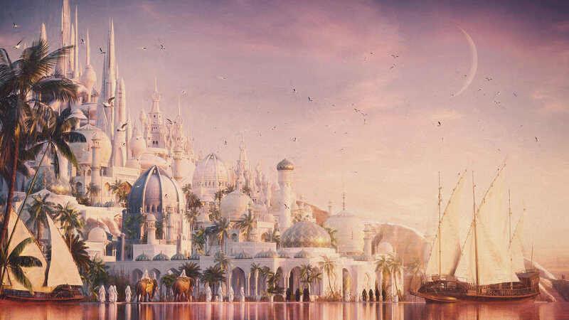 Fantasy Cityscape — Pink