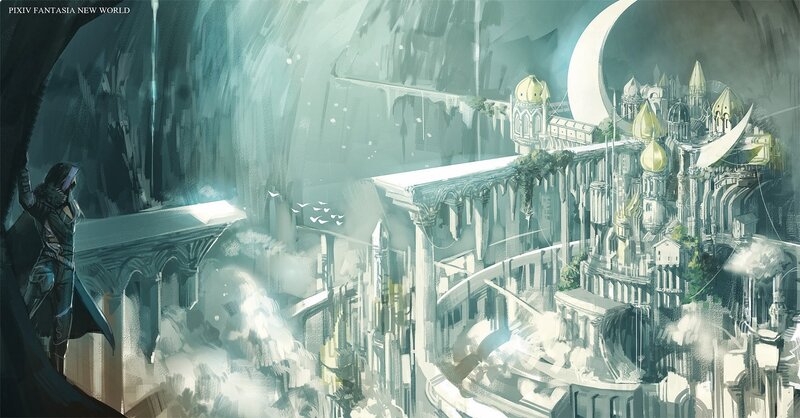 Fantasy Cityscape — White