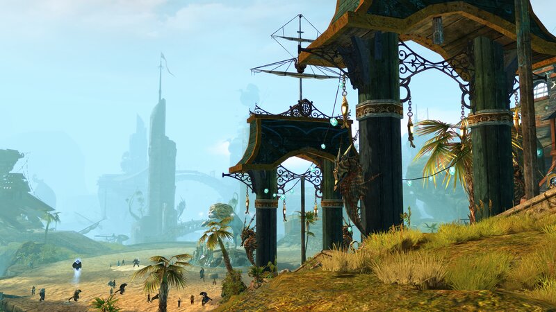 fantasy cityscape with archway